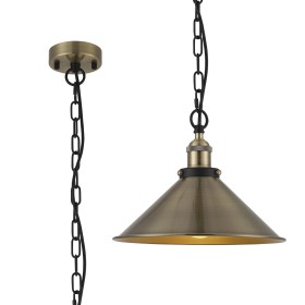 Damien-Antique Brass Ceiling Lights Deco Single Pendant
